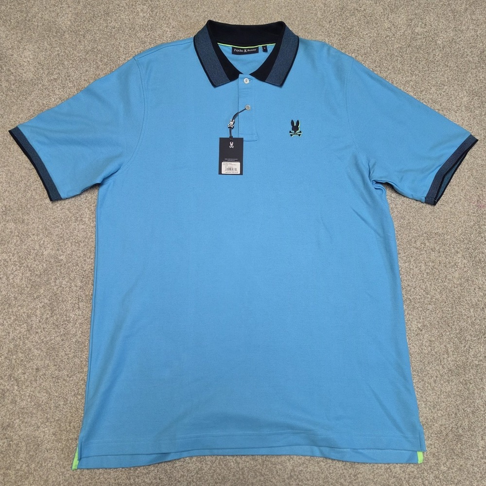 Psycho Bunny Montebello Pima Cotton Polo Shirt XXL Aquarius Blue NWT Logo Golf - Picture 6 of 11